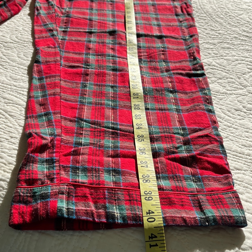 Talbots Cotton Flannel Pajama Top & Pants‎ Set 2 Pieces Womens XL Red Plaid Soft - Picture 16 of 17
